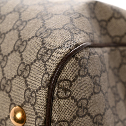 Gucci GG Supreme Monogram Textured Dollar Calfskin Web Medium Ophidia Carry-On Duffle Bag Beige Ebony New Acero 12 of 13
