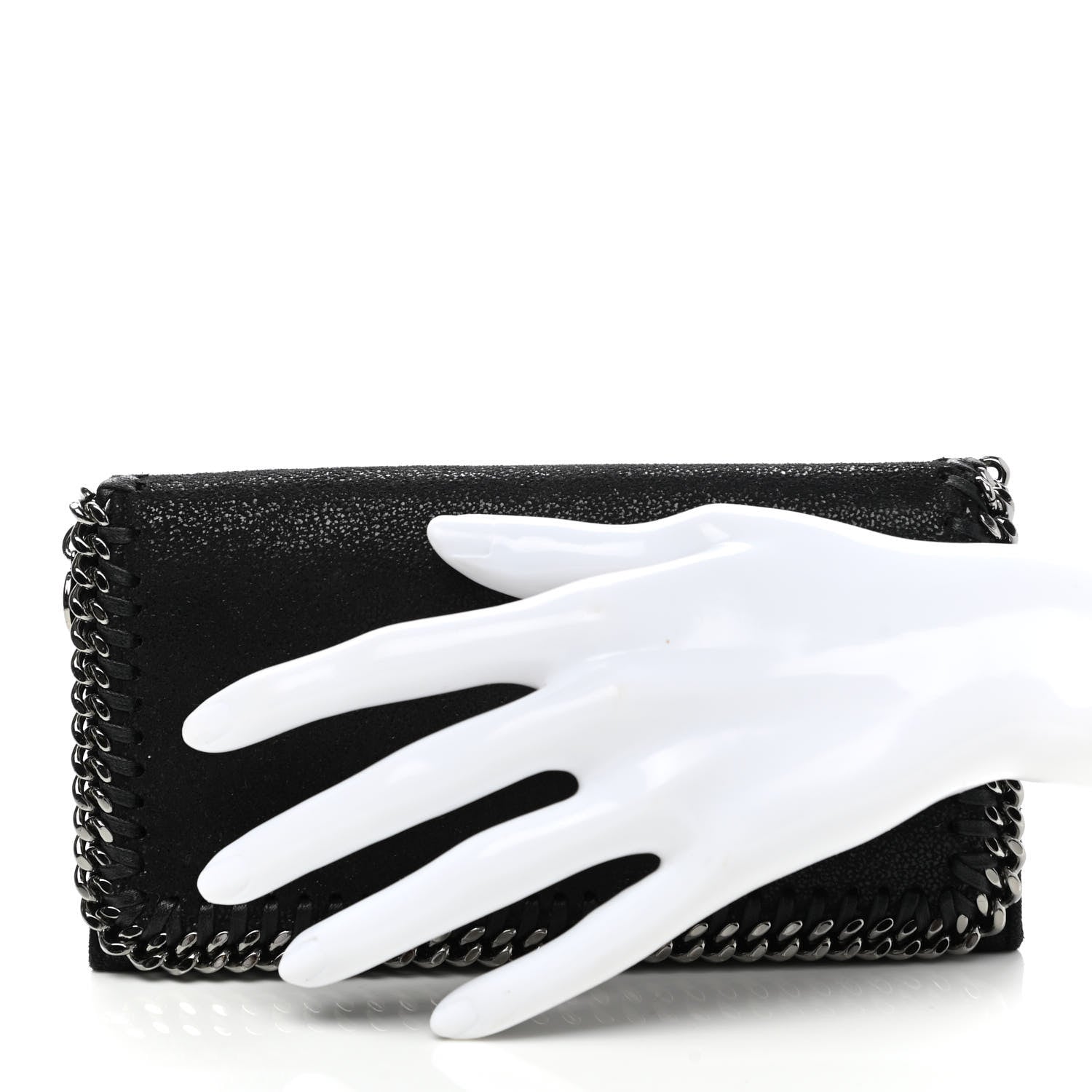 Stella McCartney Shaggy Deer Falabella Flap Wallet Black 2 of 6