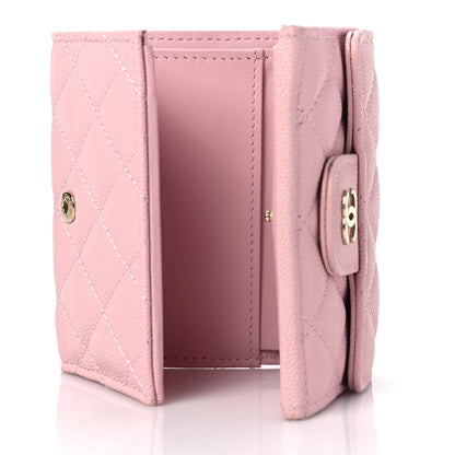 Chanel Caviar Quilted Double Flap Wallet Pink 5 of 9