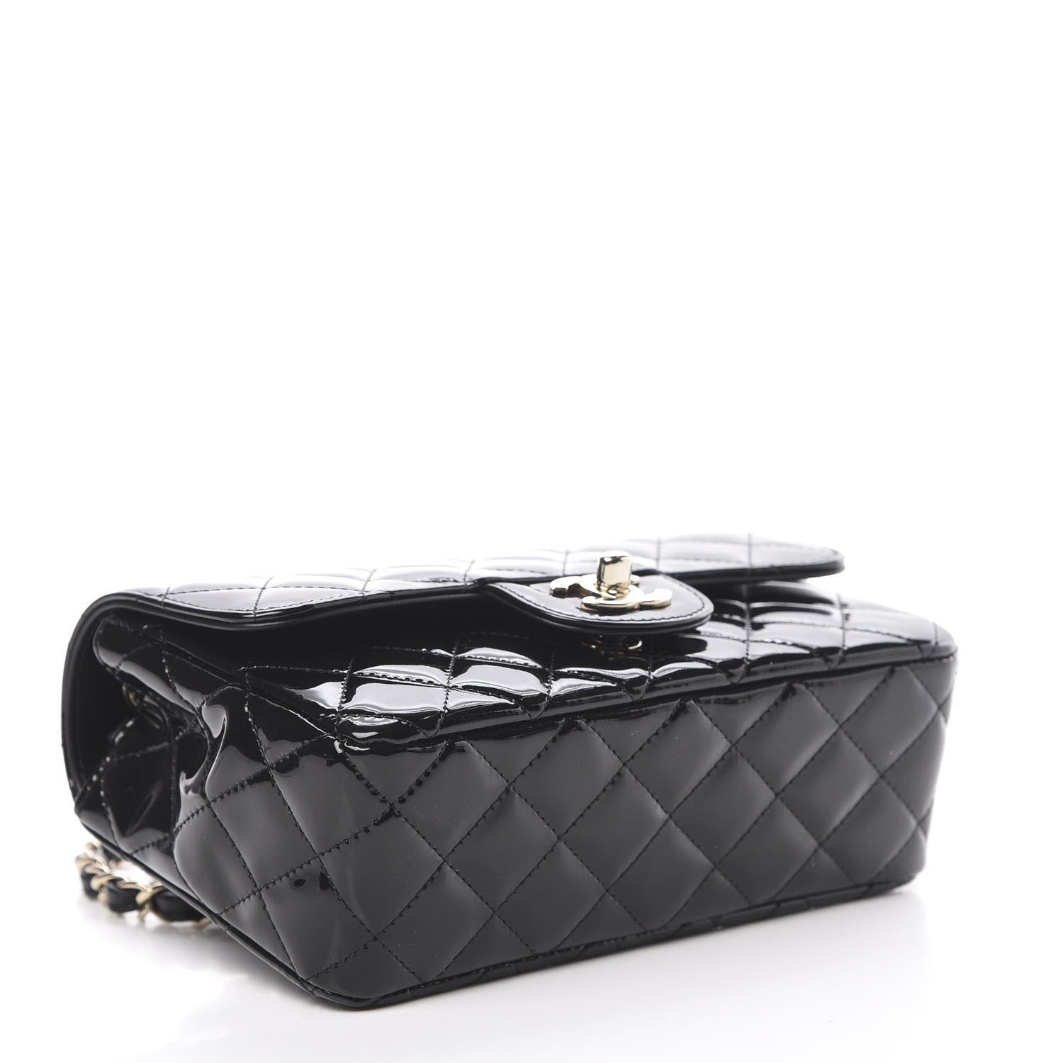 Chanel Patent Calfskin Quilted Mini Rectangular Flap Black 4 of 12