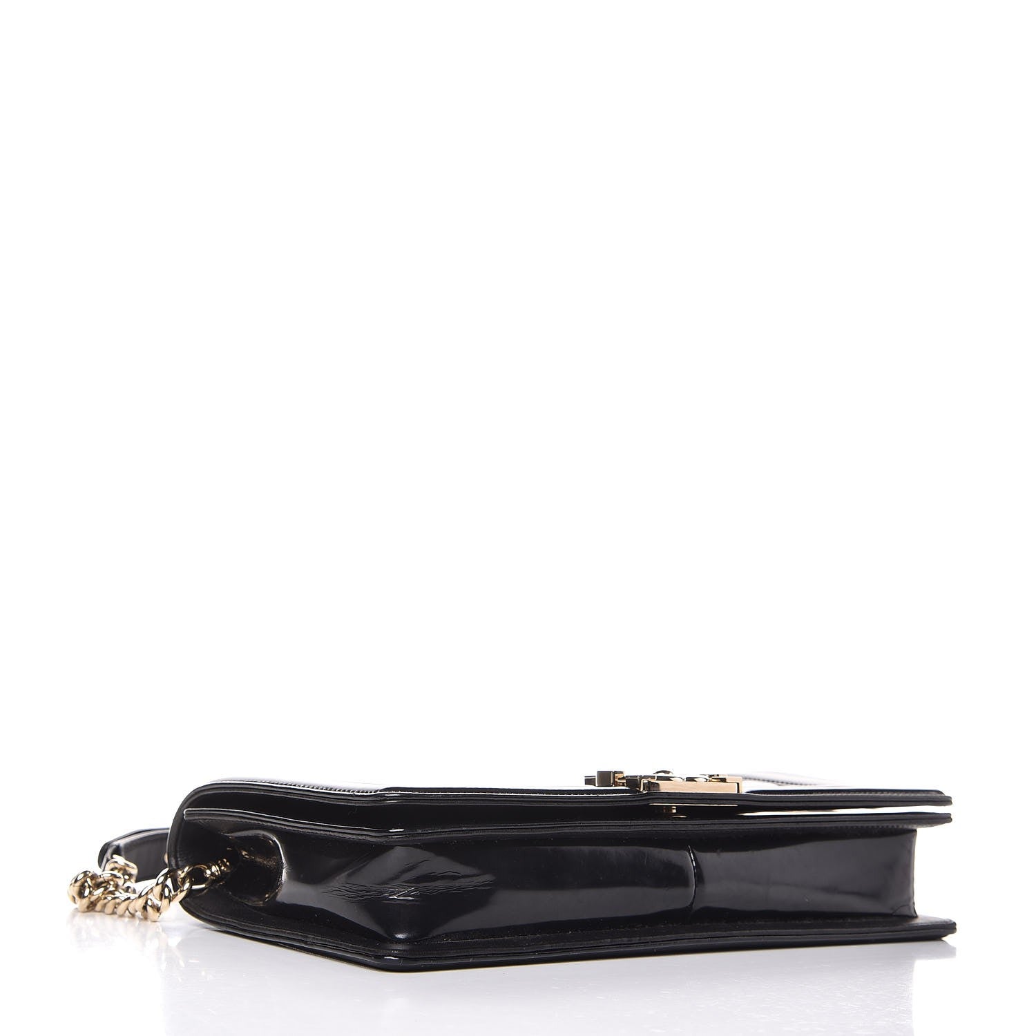Chanel Patent Calfskin Quilted Boy Clutch With Removable Chain Black 4 of 7