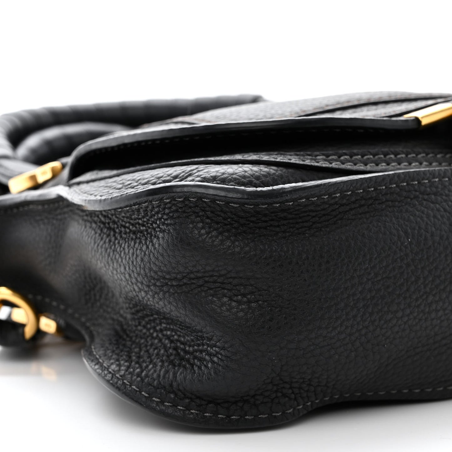 Calfskin Small Marcie Satchel Black