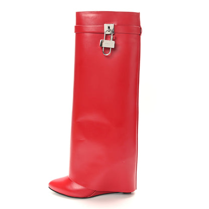 Givenchy Calfskin Shark Lock Pant Boots 41 Red 1 of 7