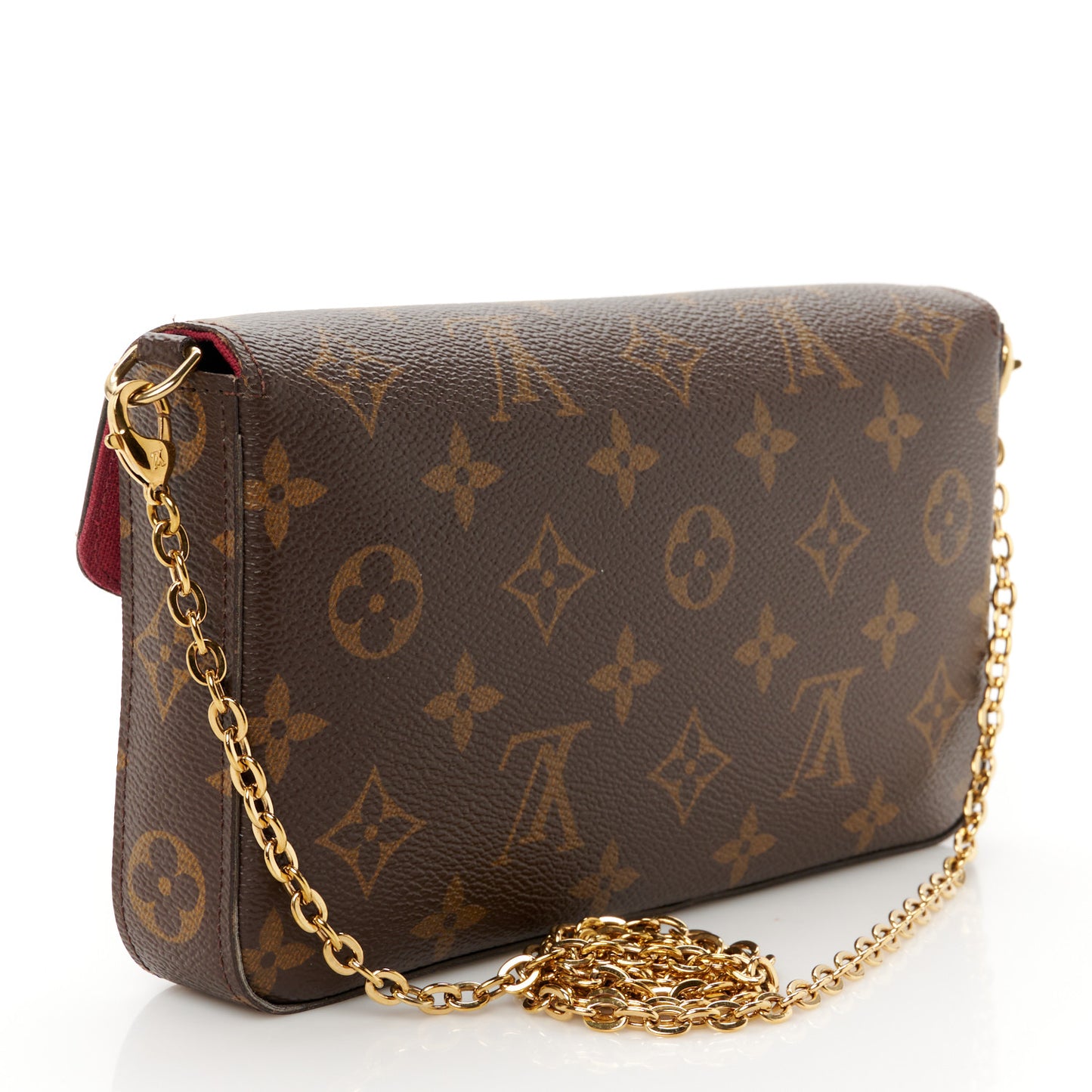 Monogram Pochette Felicie Chain Wallet Fuchsia