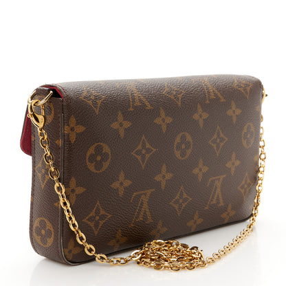 Louis Vuitton Monogram Pochette Felicie Chain Wallet Fuchsia 3 of 10