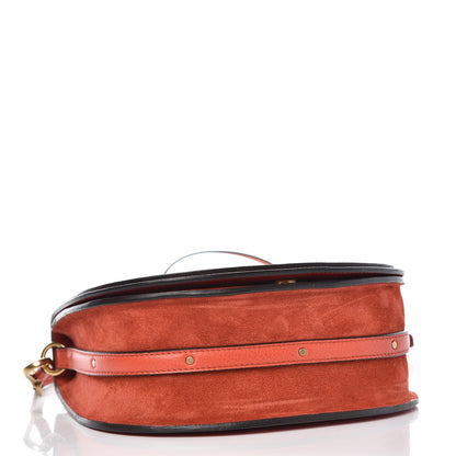 Chloe Calfskin Suede Small Nile Bracelet Bag Sepia Red 4 of 8