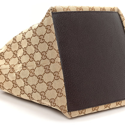 Gucci GG Monogram Small Web Handle Bucket Tote  Dark Brown 9 of 10