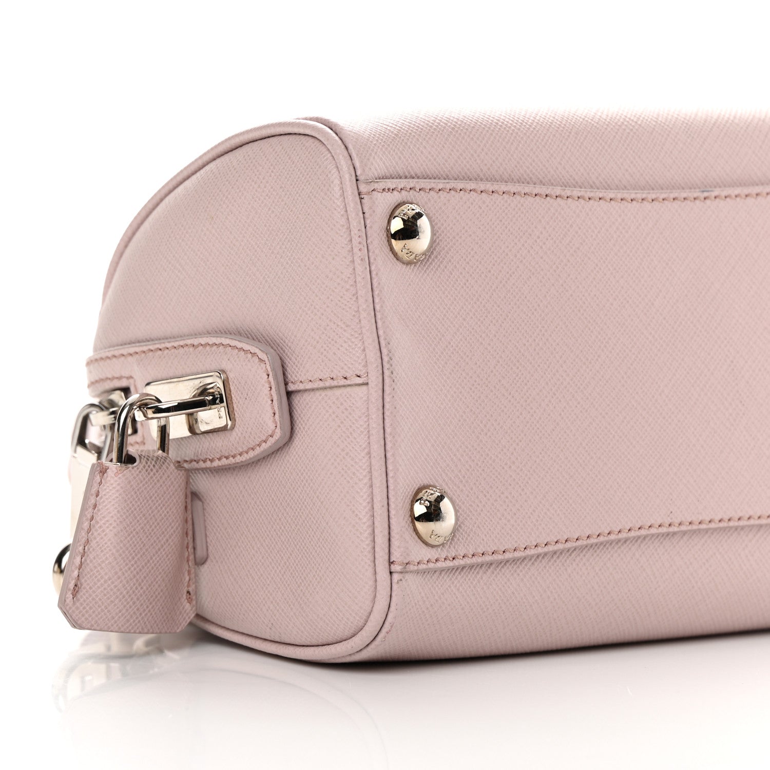 Prada Saffiano Lux Top Handle Crossbody Bag Mughetto 9 of 13