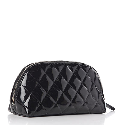 Chanel Patent Quilted Cosmetic Case Black 3 of 7