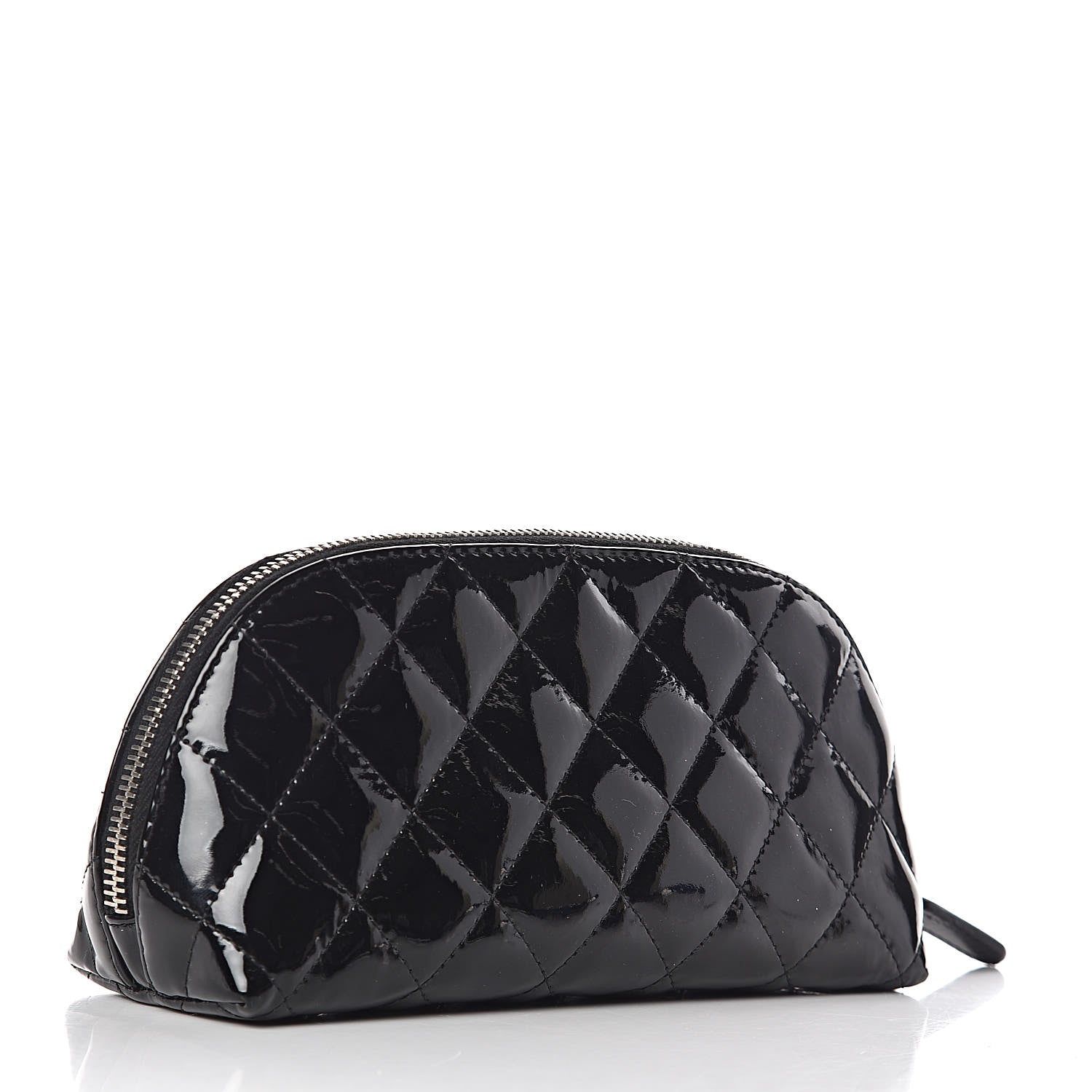 Chanel Patent Quilted Cosmetic Case Black 3 of 7