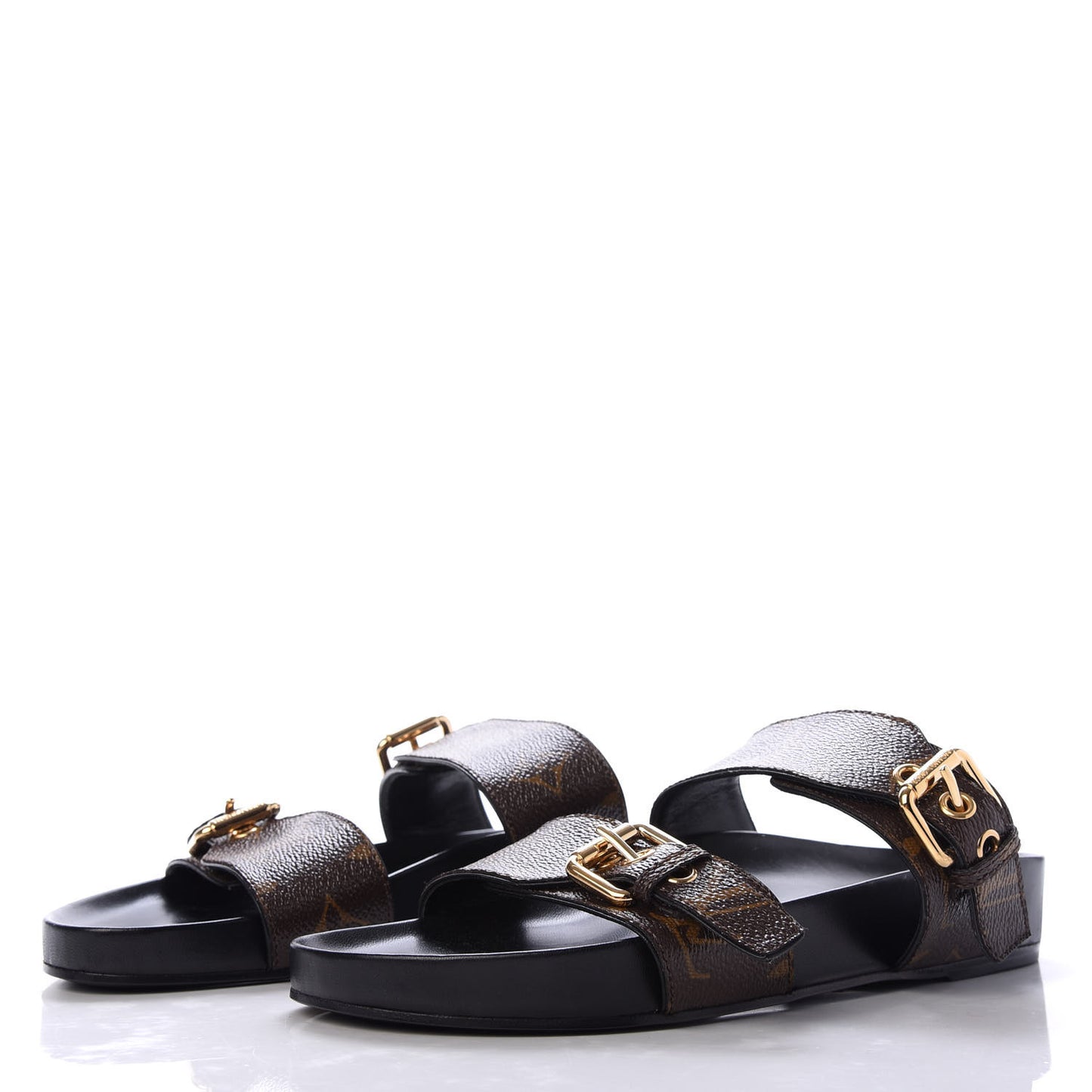Monogram Bom Dia Mule Sandals 36 Black