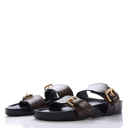 Louis Vuitton Monogram Bom Dia Mule Sandals 36 Black 3 of 10