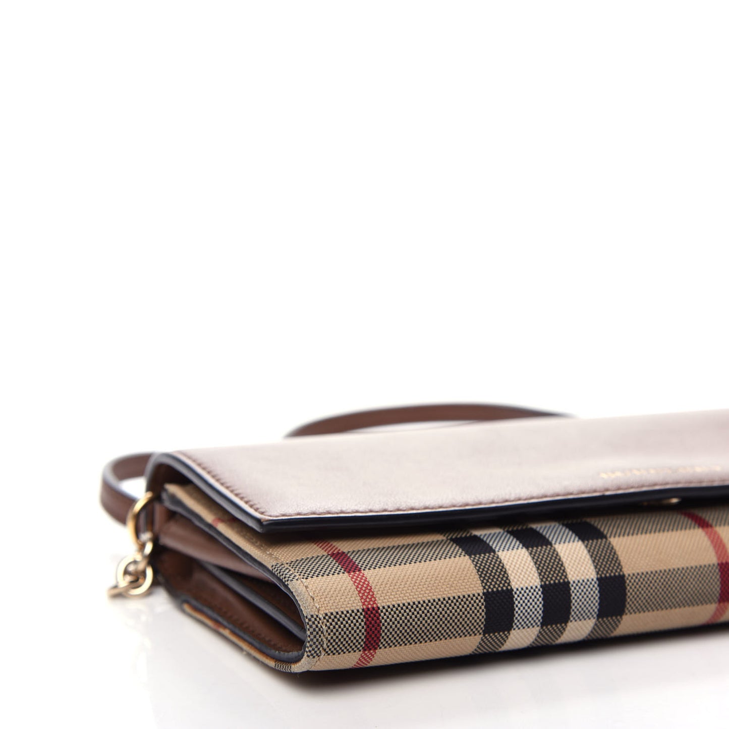 Derby Calfskin House Check Henley Wallet On Chain Tan