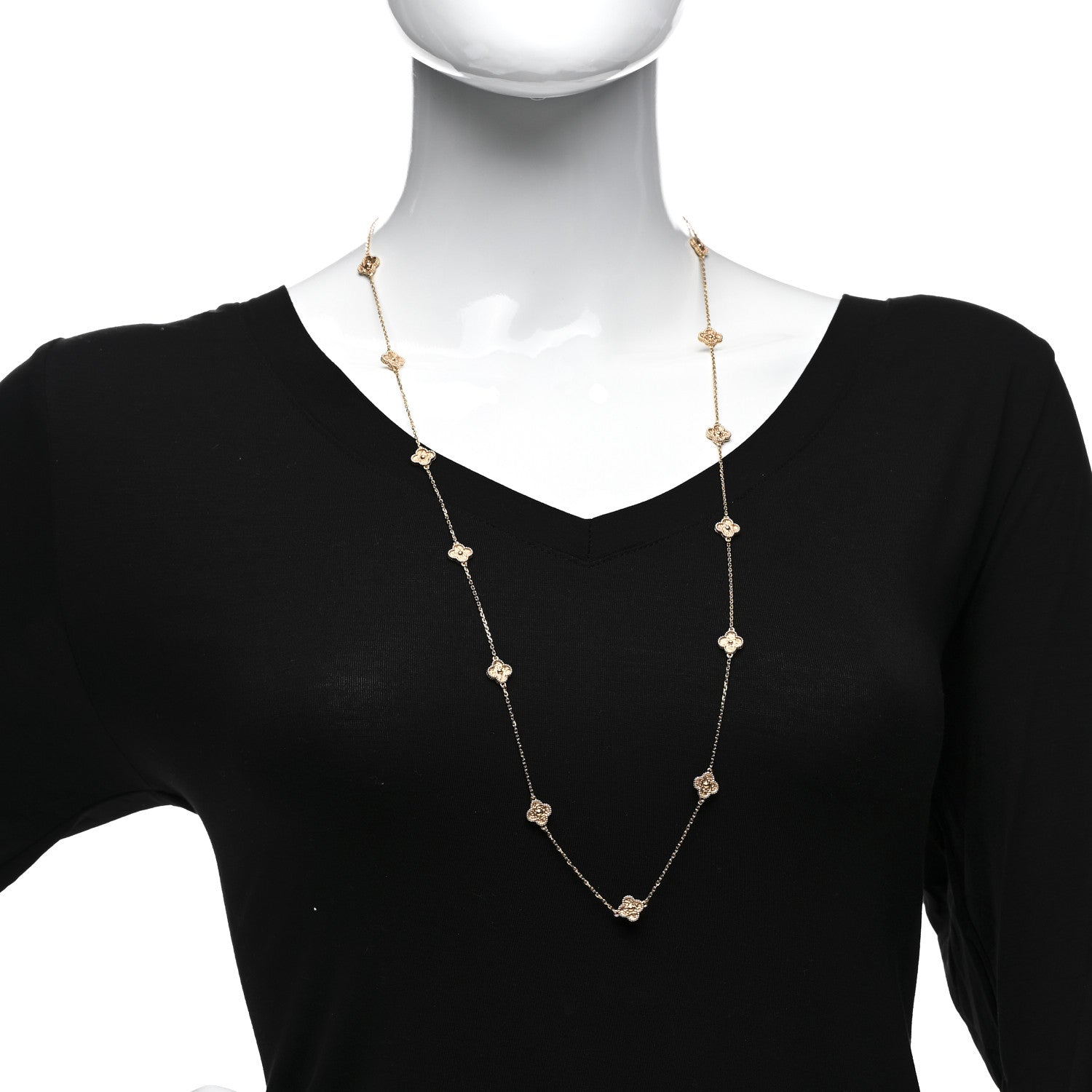 Van Cleef & Arpels 18K Rose Gold 16 Motifs Sweet Alhambra Necklace 2 of 5