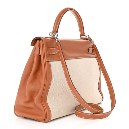 Hermes Toile Swift Kelly Retourne 32 Gold 3 of 16