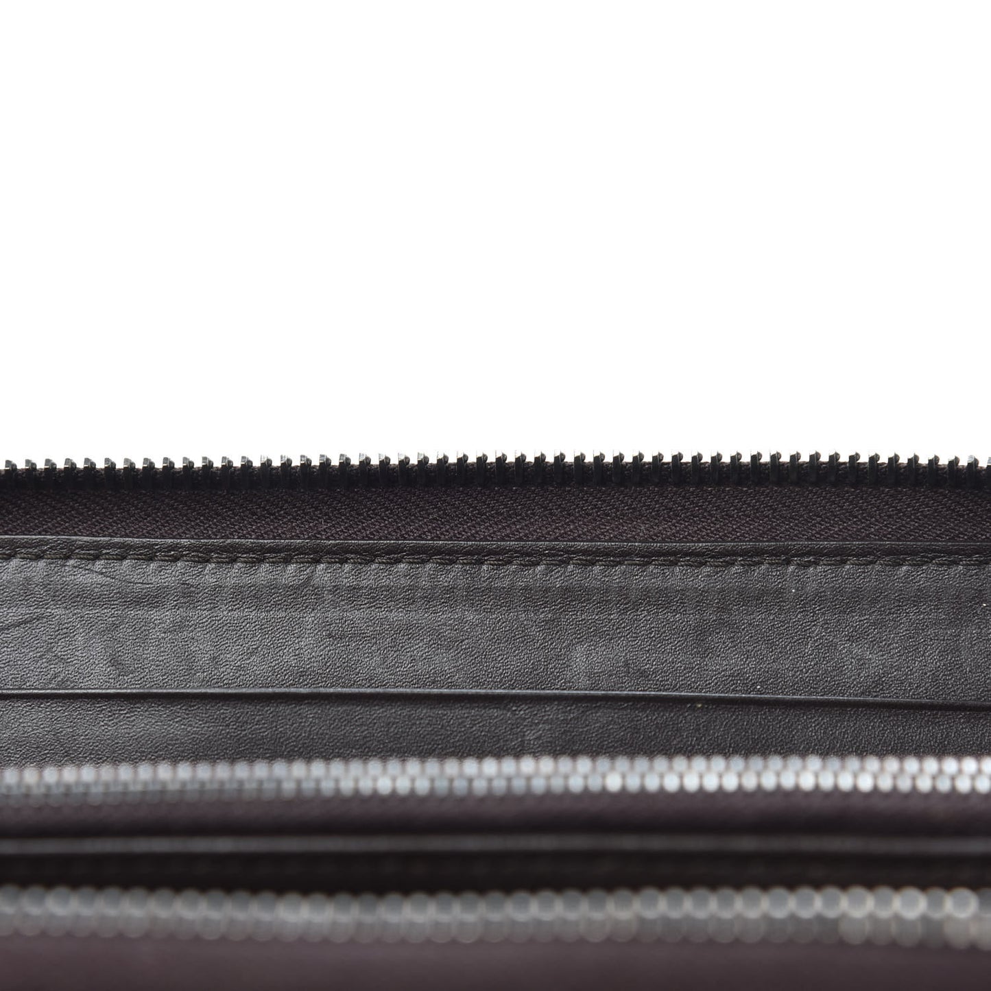 Nappa Intrecciato Zip Around Wallet Ebano
