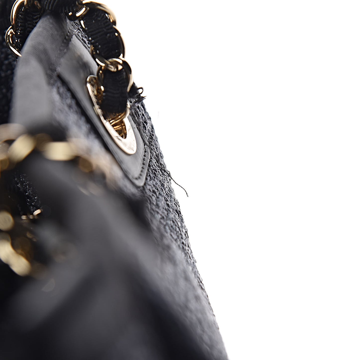 Woven Straw Raffia Mini Deauville Tote Black