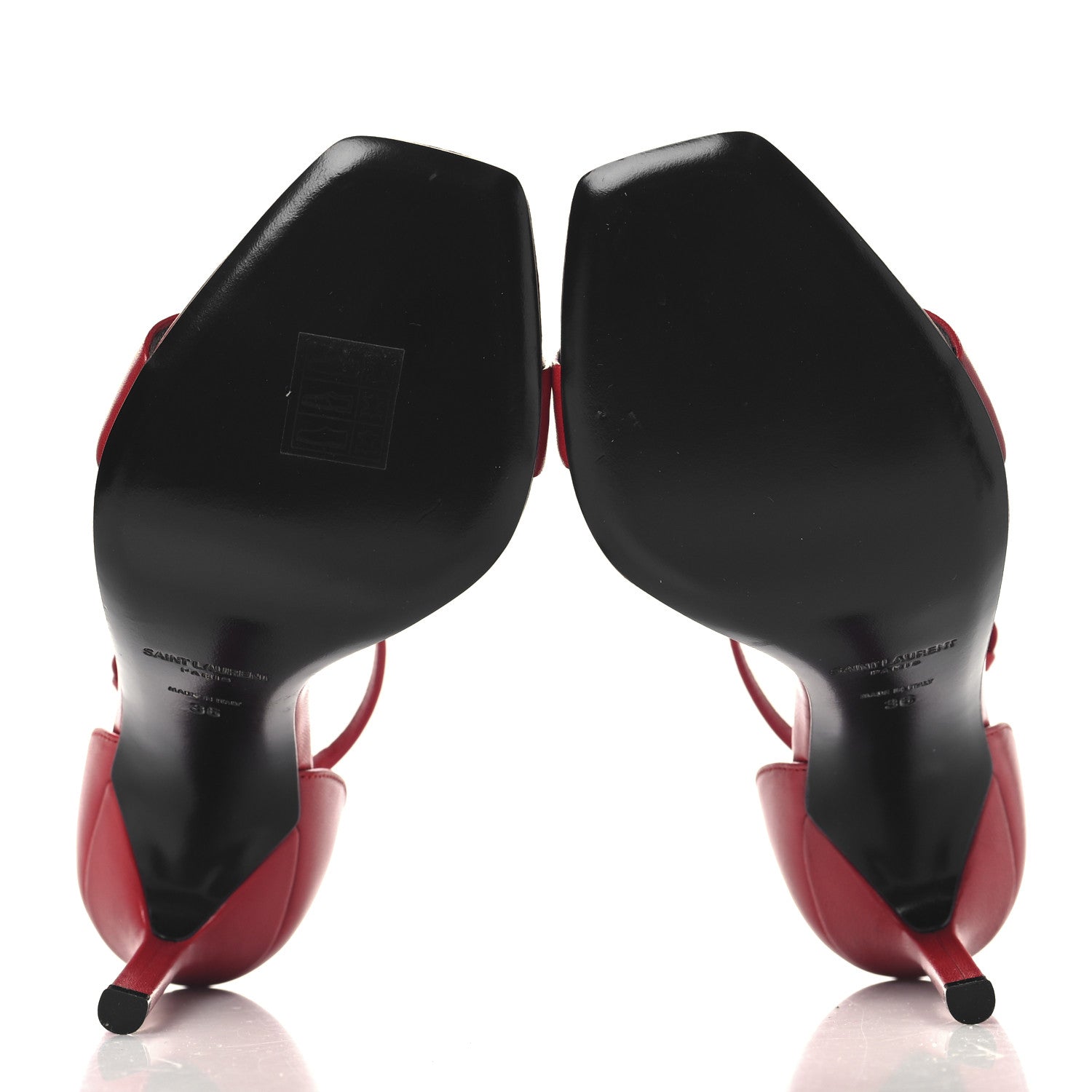 Saint Laurent Calfskin Amber 105 Ankle Strap Sandals 36 Red 6 of 10