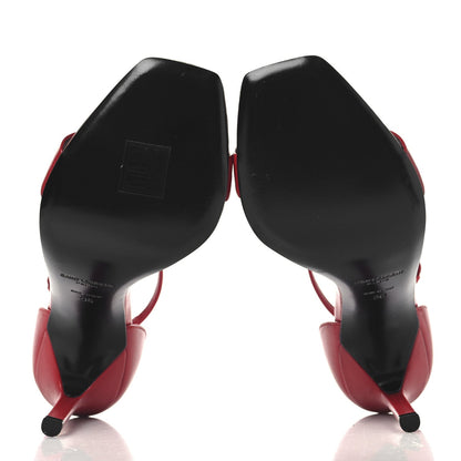 Saint Laurent Calfskin Amber 105 Ankle Strap Sandals 36 Red 6 of 10