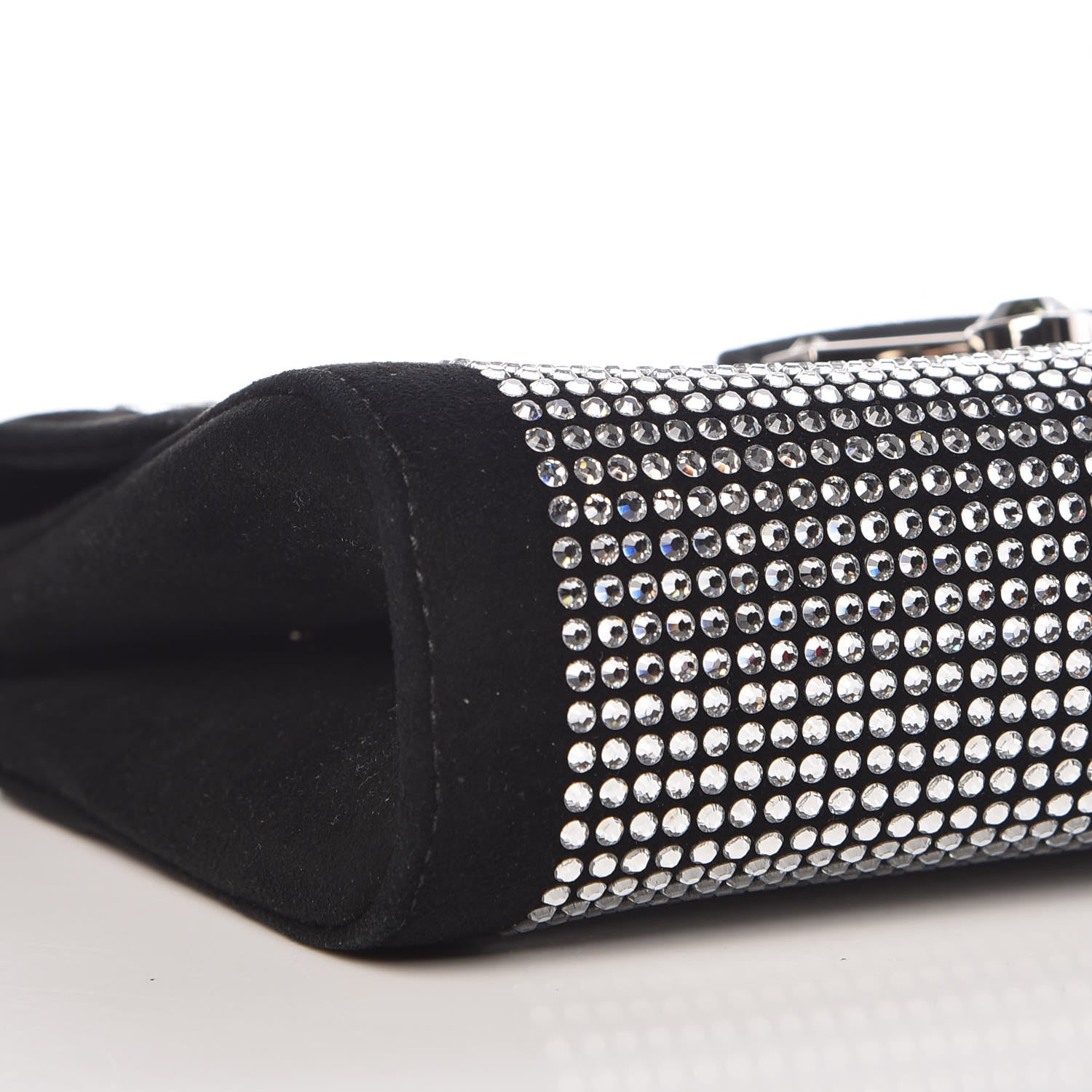 Saint Laurent Suede Crystal Clutch Black 8 of 9