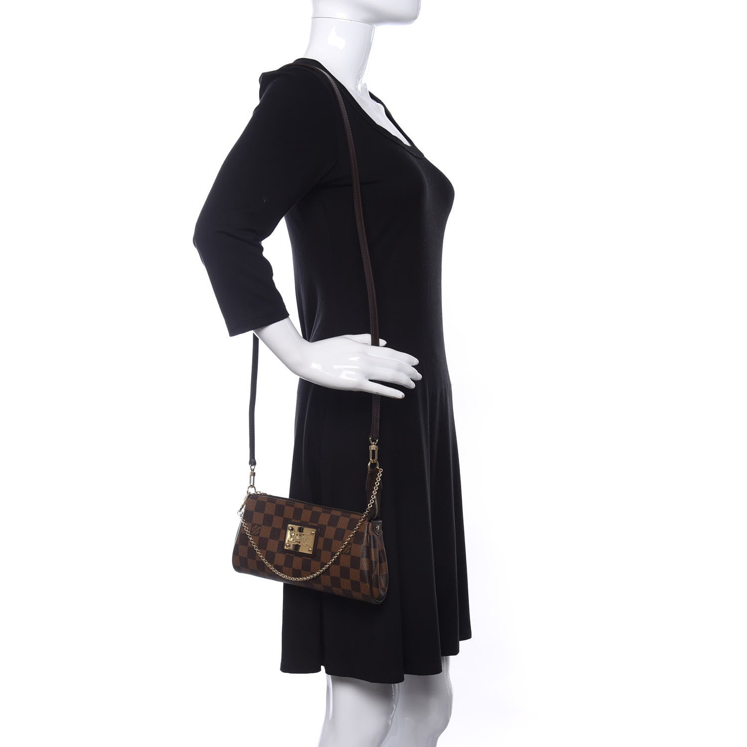 Louis Vuitton Damier Ebene Eva Clutch 2 of 11
