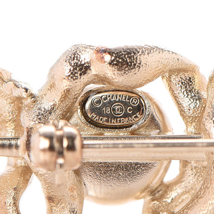 Chanel Crystal Pearl CC Arrow Brooch Gold 5 of 8