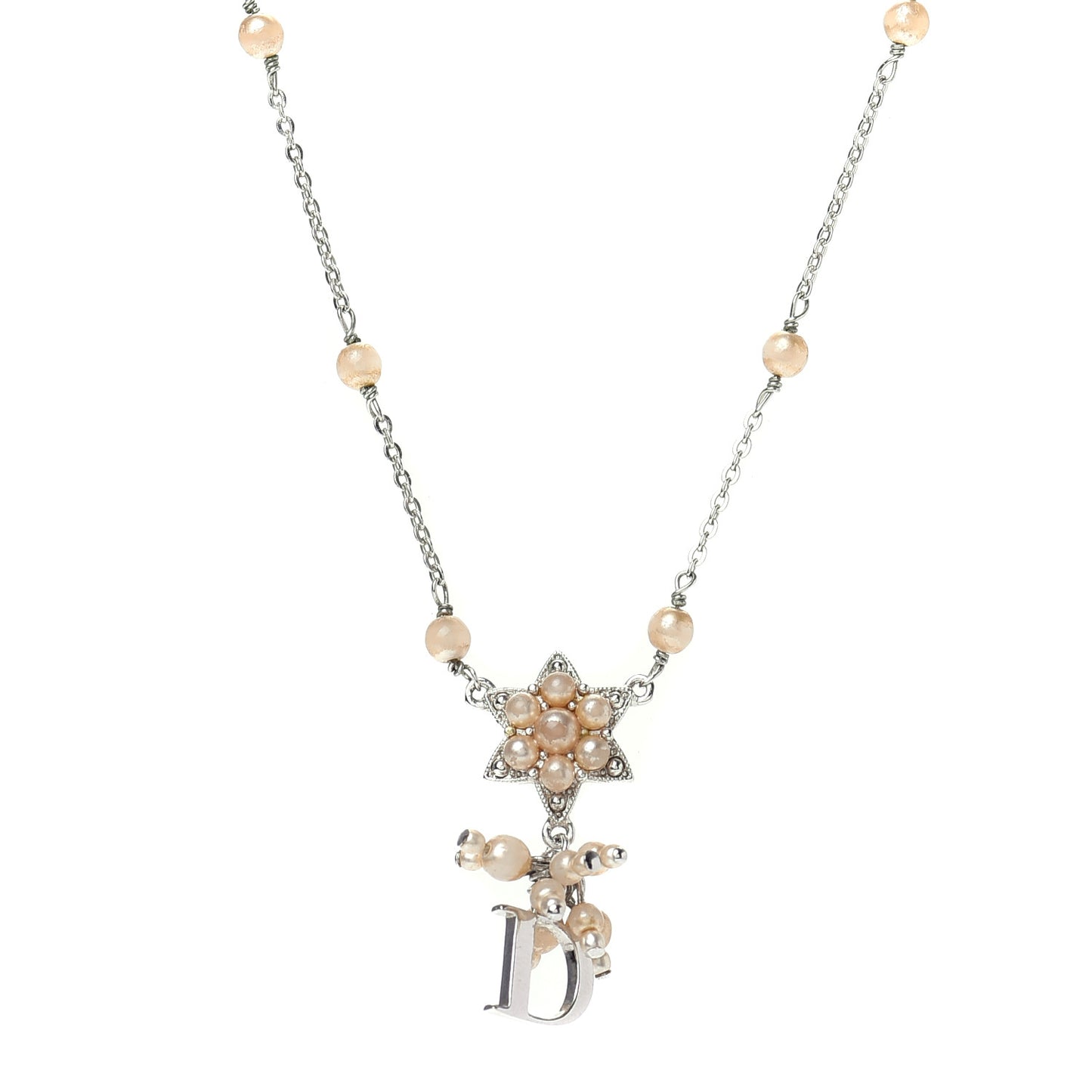 Pearl Logo Star Necklace Silver