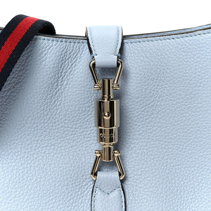 Gucci Grained Calfskin Web Medium Jackie 1961 Hobo Light Blue 9 of 12