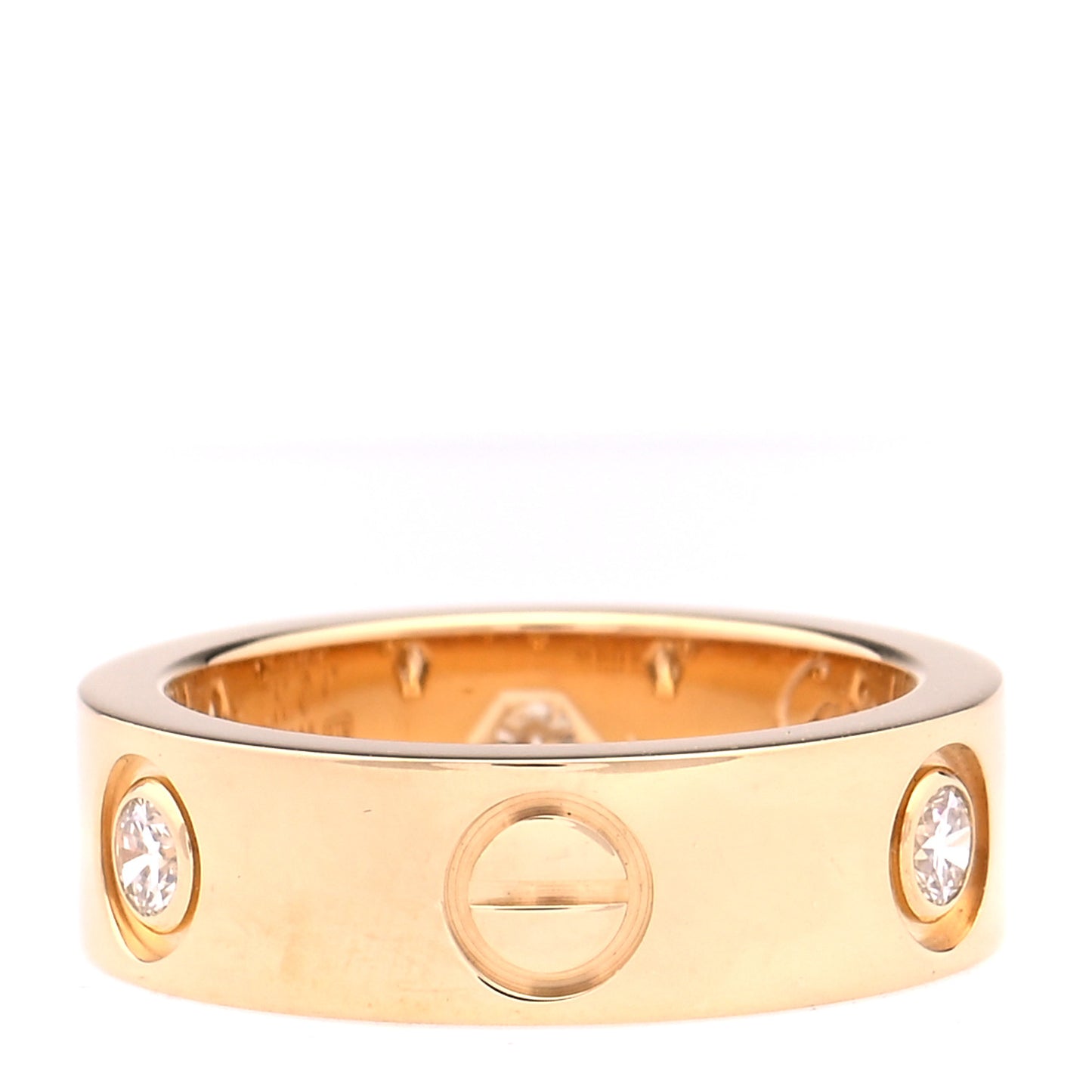 18K Yellow Gold 3 Diamond 5.5mm LOVE Ring 47 4