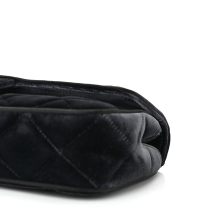 Chanel Velvet Quilted East West Flap Black 10 of 11