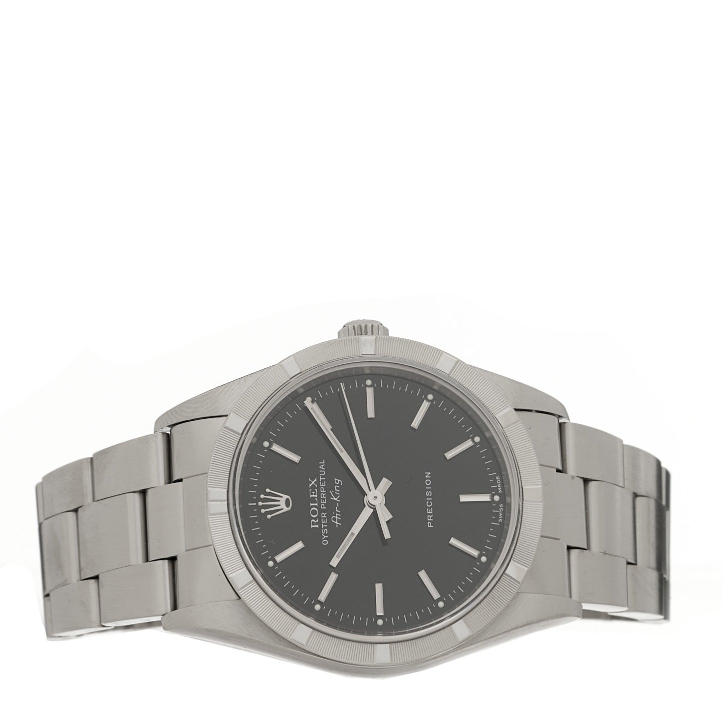 Stainless Steel 34mm Oyster Perpetual Air-King Precision Watch Black 14010