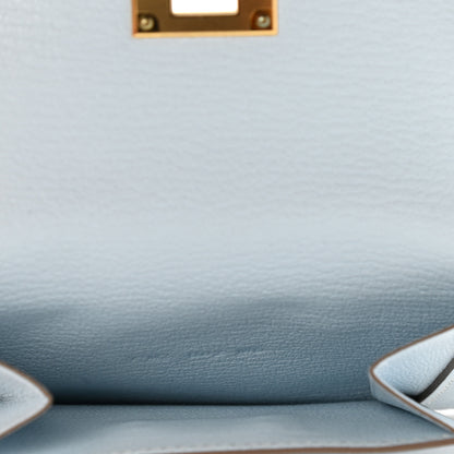 Hermes Chevre Mysore Kelly Pocket Compact Wallet Bleu Brume 5 of 8