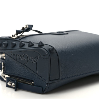 Christian Louboutin Empire Calfskin Gomme Spikes Loubitown Crossbody Loubi Navy 8 of 9