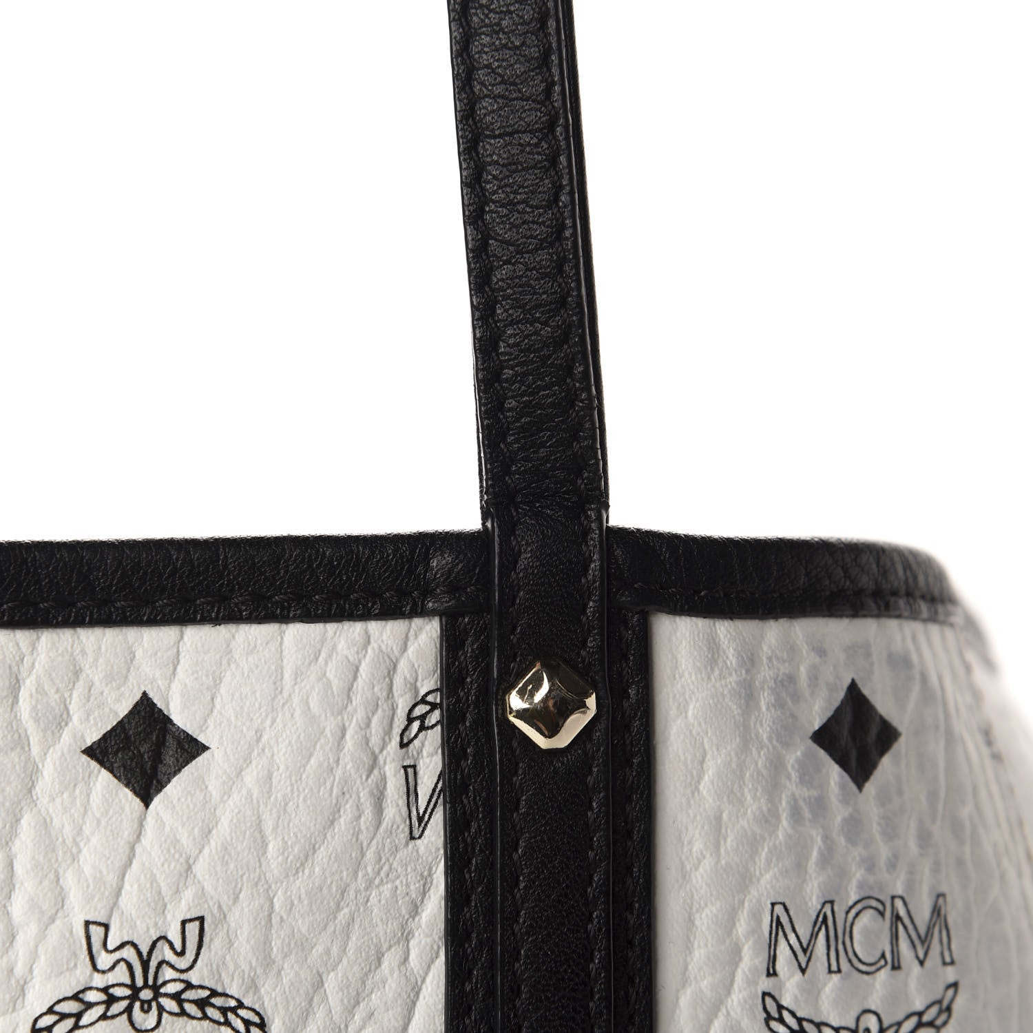 MCM Visetos Medium Project Reversible Shopper Tote White 8 of 18