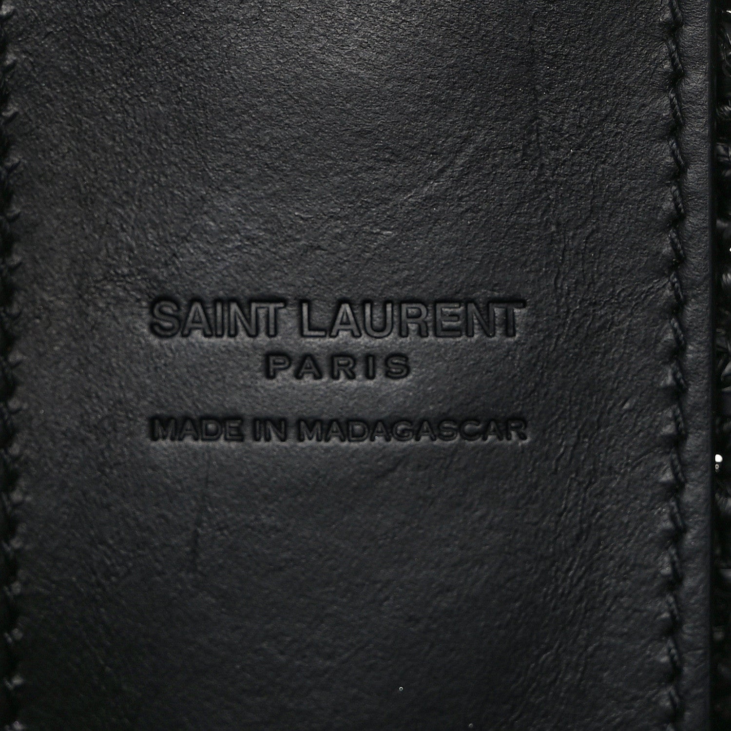 Saint Laurent Raffia Sac Round Black 6 of 8