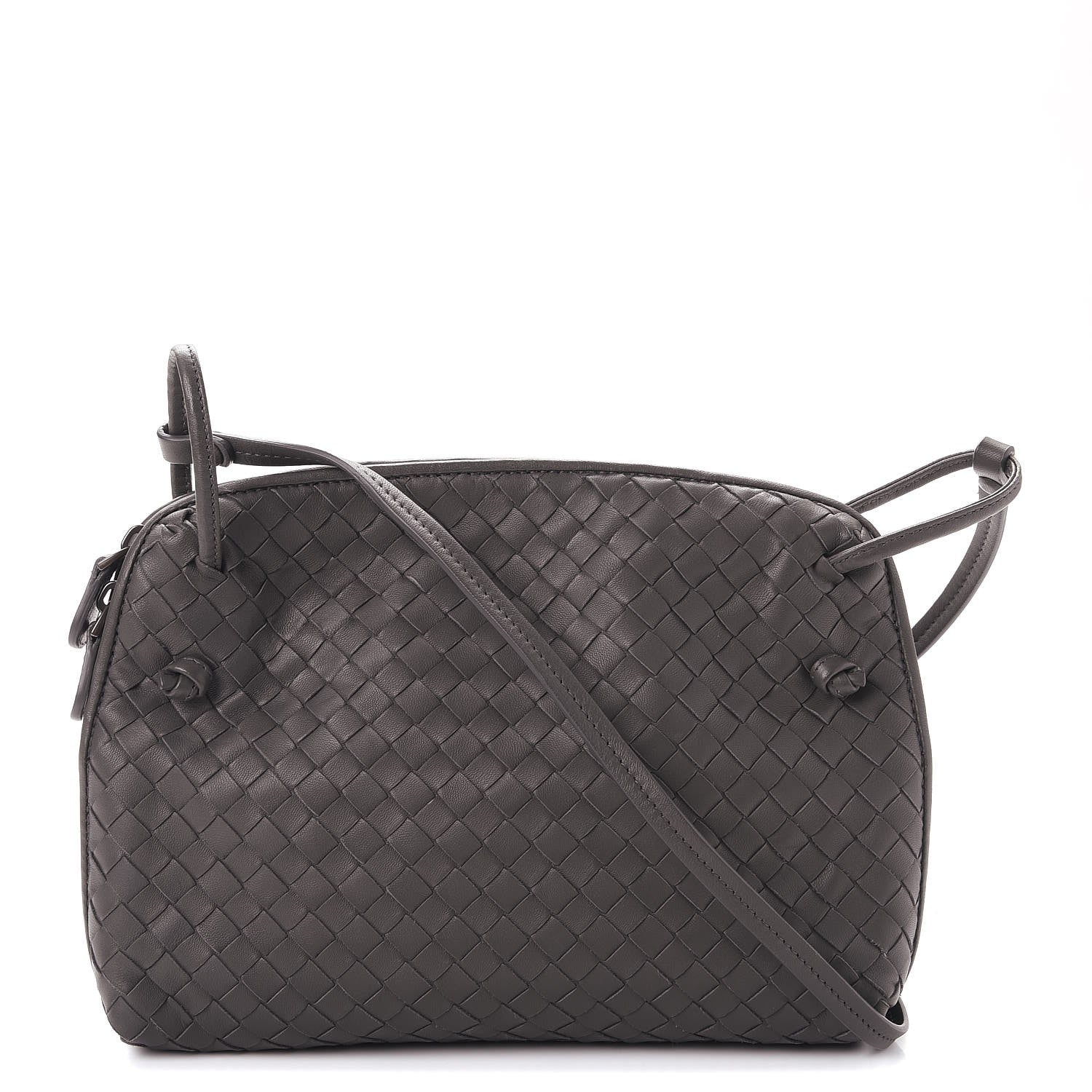 Bottega Veneta Nappa Intrecciato Pillow Crossbody Messenger Light Grey 1 of 15