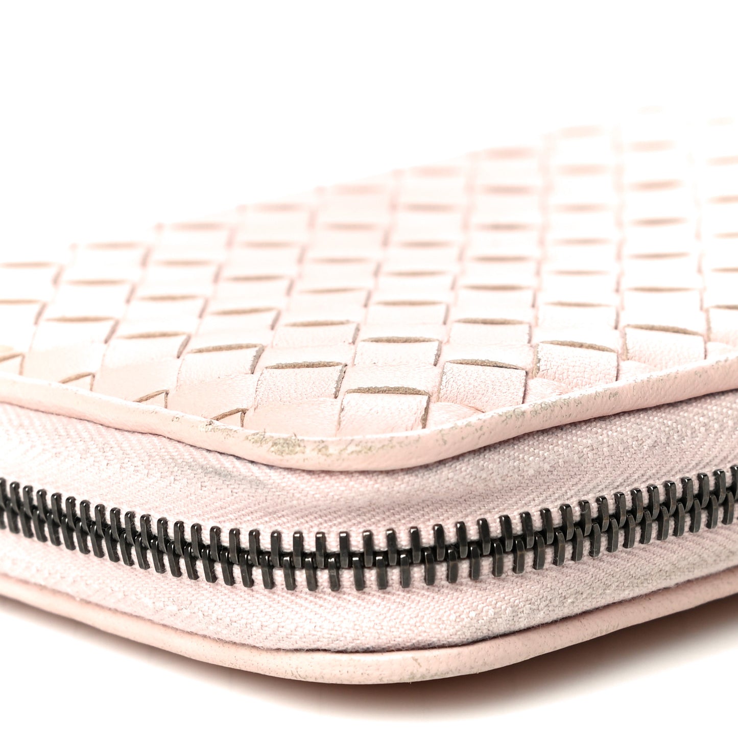 Nappa Intrecciato Zip Around Wallet Petale