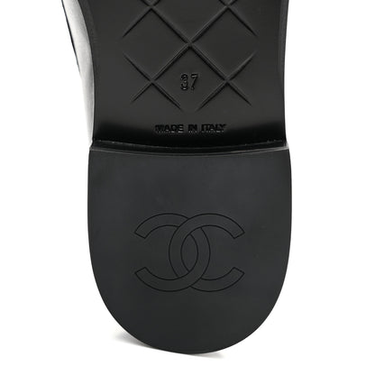 Chanel Lambskin Quilted CC Turnlock Loafers 37 Black 9 of 10
