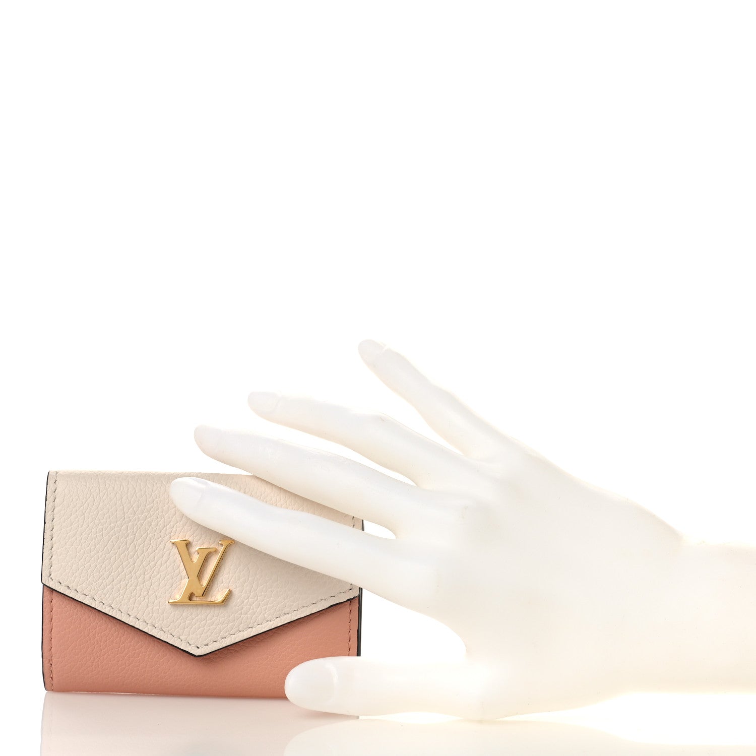 Louis Vuitton Calfskin Lockmini Wallet Quartz Rose Trianon 2 of 8