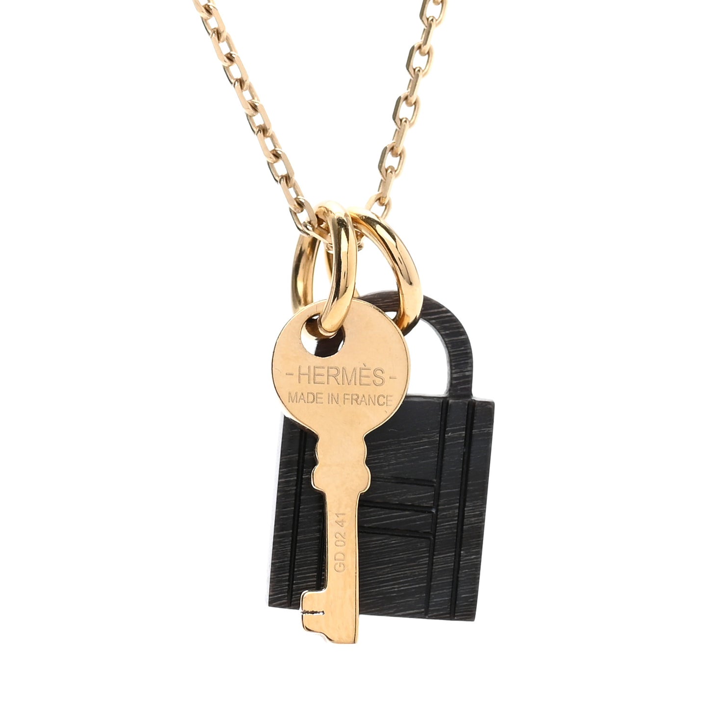 Permabrass Buffalo Horn Amulette Padlock PM Pendant Necklace