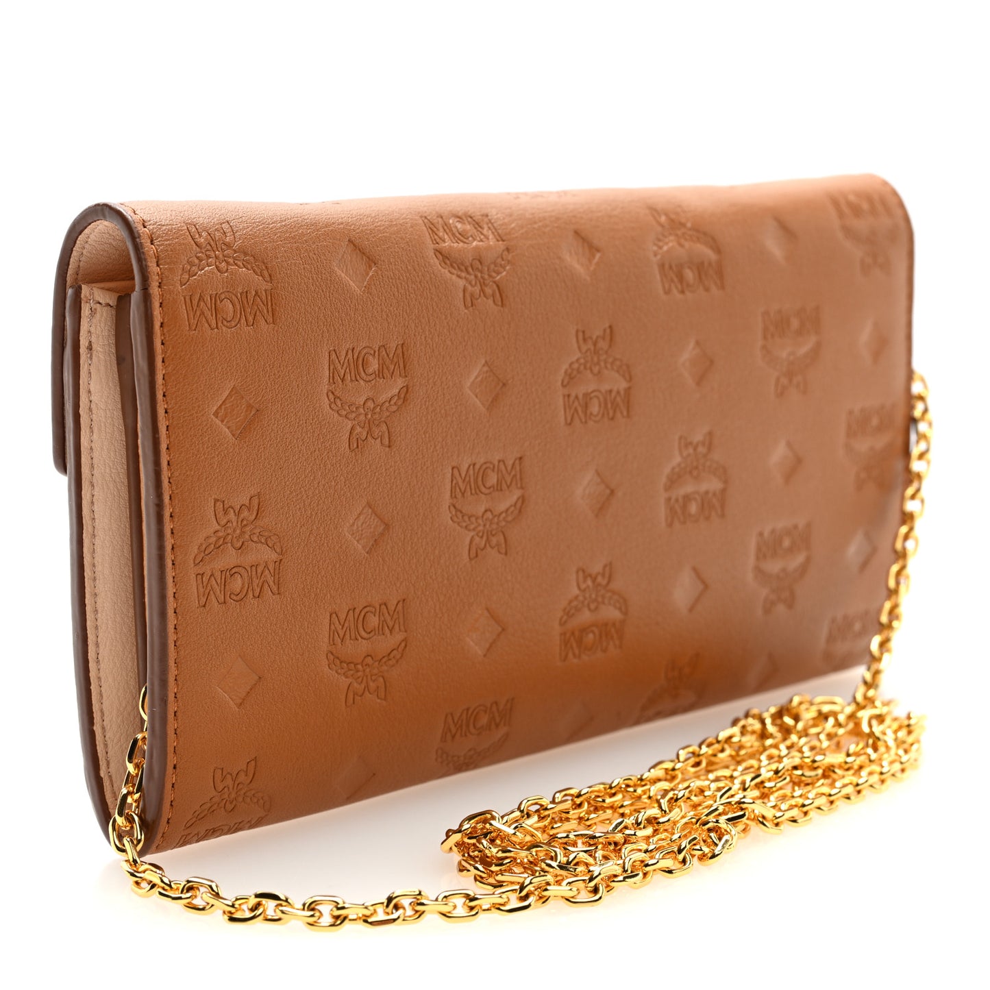 Calfskin Ottomar Large Patricia Wallet On Chain Cognac