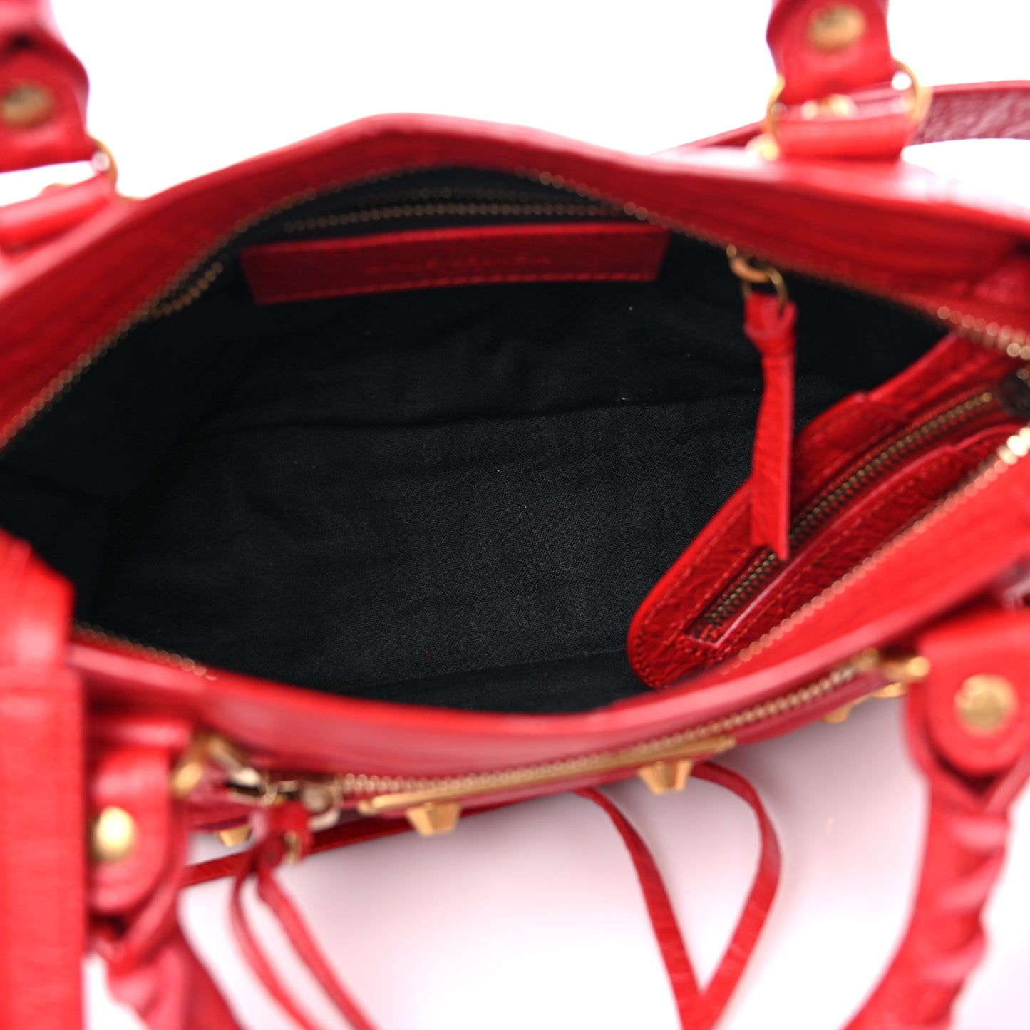 Agneau Gold Metallic Edge Hardware Mini City Rouge Rubis