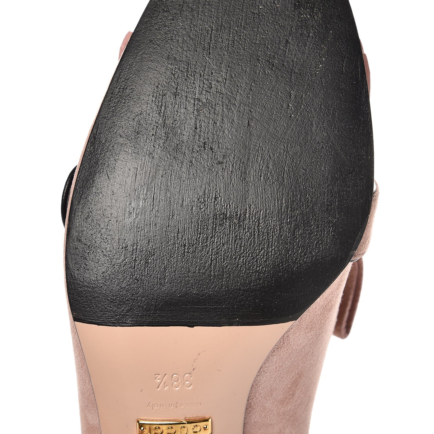 Gucci Kid Scamosciato GG Marmont Fringe 50mm Loafer Pumps 38.5 Crystal Pink 12 of 12