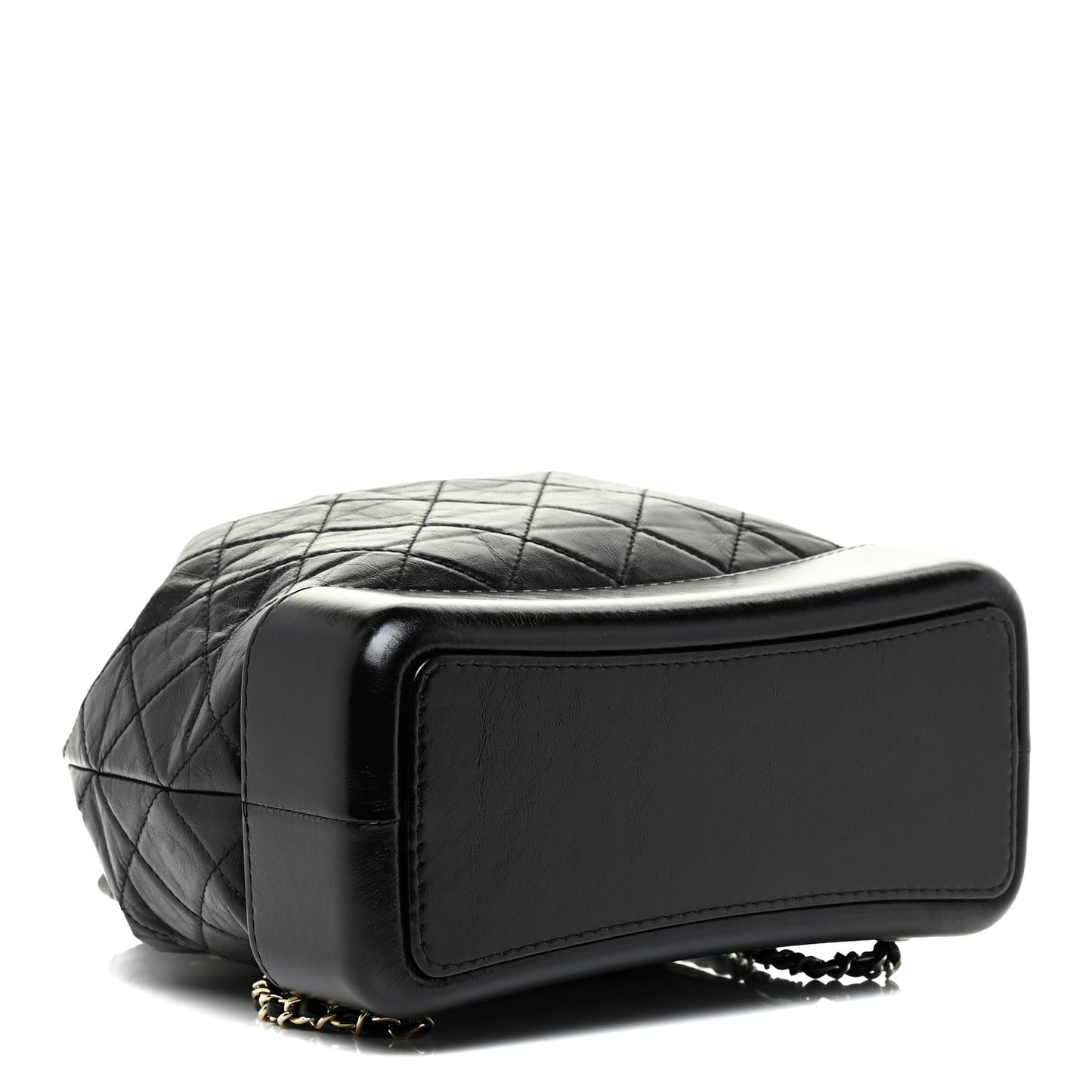 Aged Calfskin Quilted Gabrielle Backpack Black