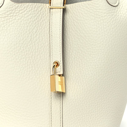 Hermes Taurillon Clemence Picotin Lock 18 PM Beton 8 of 12