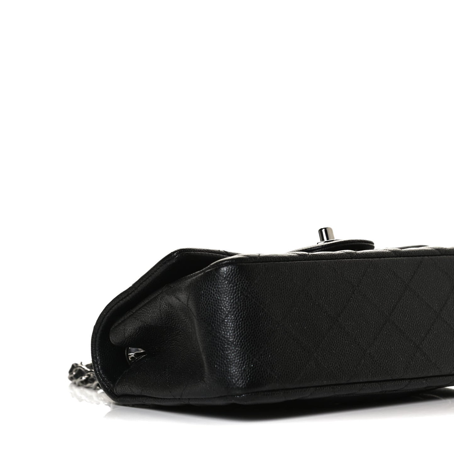 Iridescent Caviar Quilted Mini Rectangular Flap Black