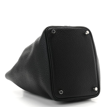 Hermes Taurillon Clemence Matte Alligator Picotin Lock Touch 18 PM Black 3 of 8
