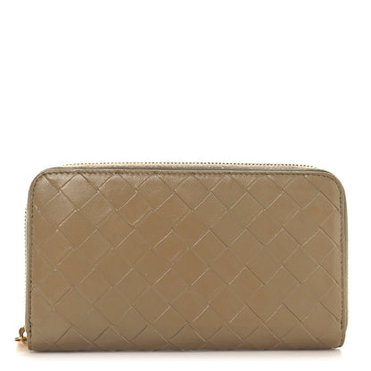 Bottega Veneta Nappa Intrecciato Zip Around Wallet Taupe 1 of 8