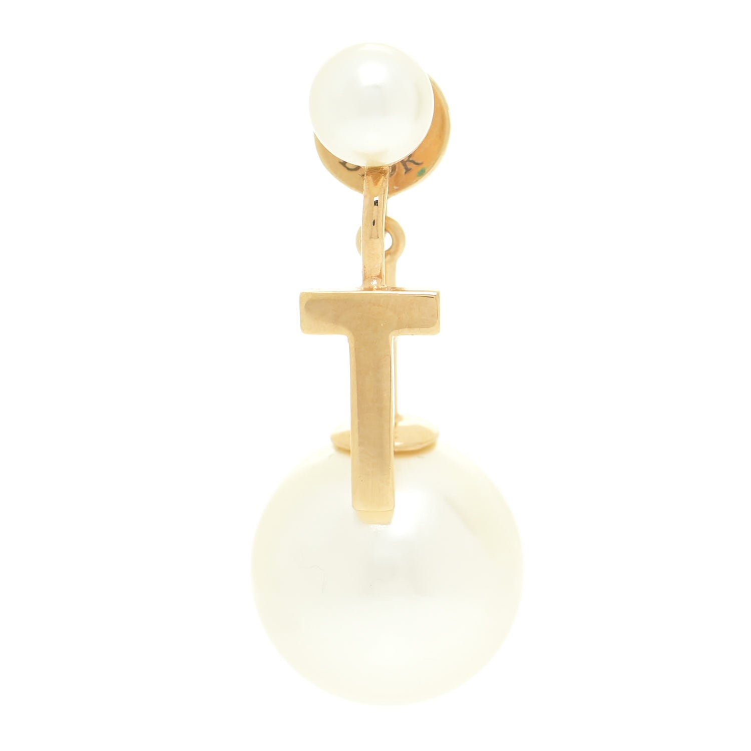 Christian Dior Pearl My ABCDior T Tribale Earring Gold 1 of 7