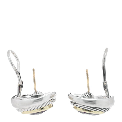 David Yurman Sterling Silver 14K Yellow Gold Pink Tourmaline Albion Earrings 3 of 4